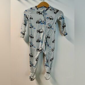 Angel Dear Footie Pajamas | Love Trucks Print | 3-6mos